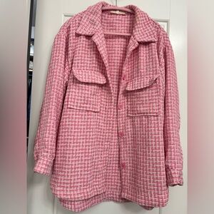 Pink and silver metallic thread jacket